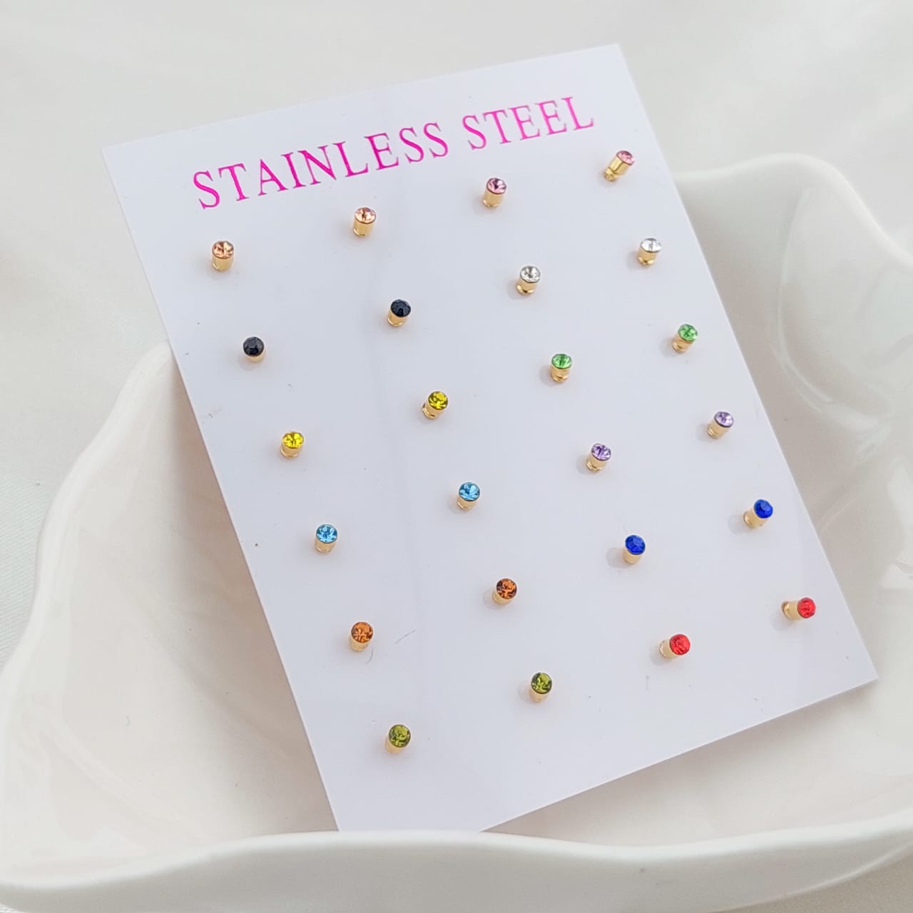 Aretes Cartón Con 12p Acero 25117