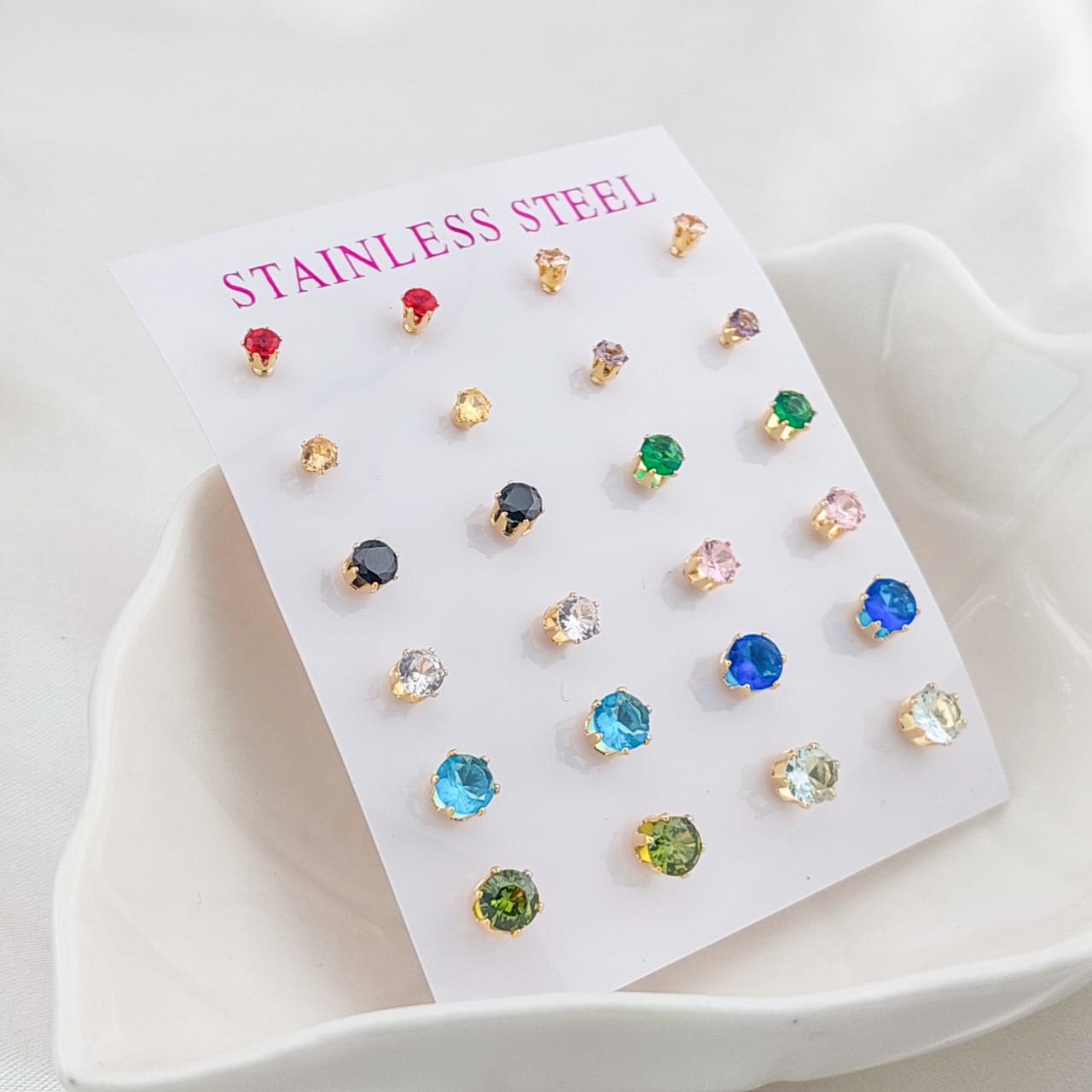 Aretes Cartón 12p Acero 25116