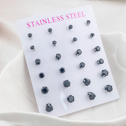 Aretes Cartón Con 12p Acero 25115