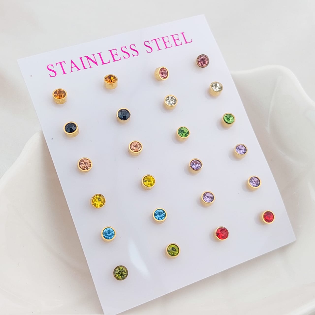 Aretes 4mm Cartón 12p Acero 25112