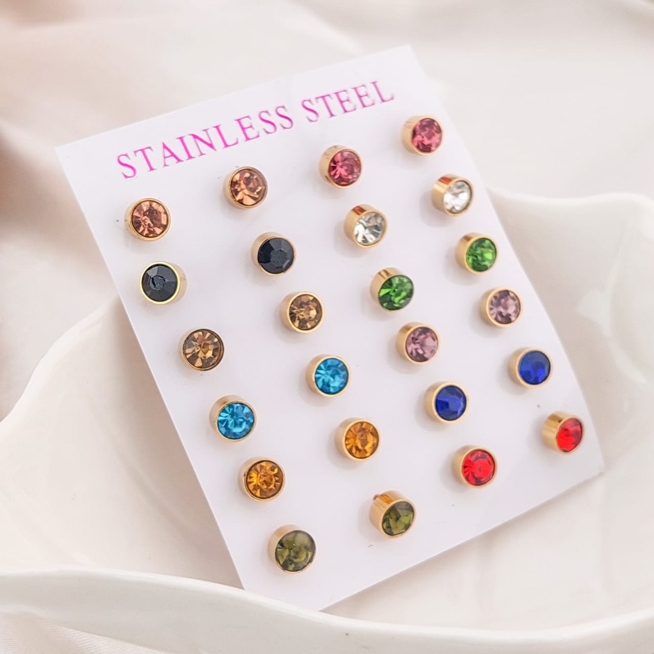 Aretes 6mm Cartón 12p Acero 25110