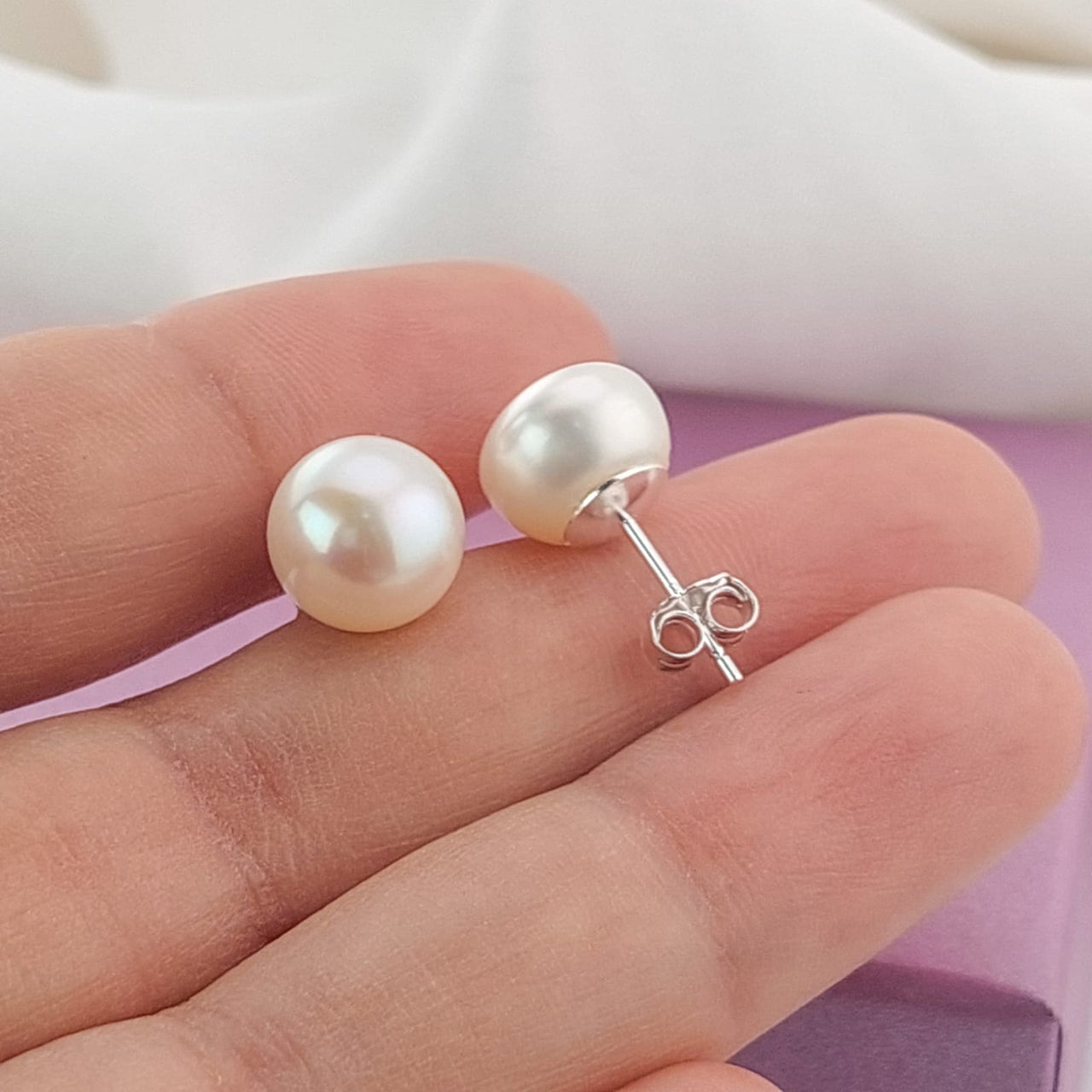 Aretes Perla Cultivada 10mm Plata 925 25282