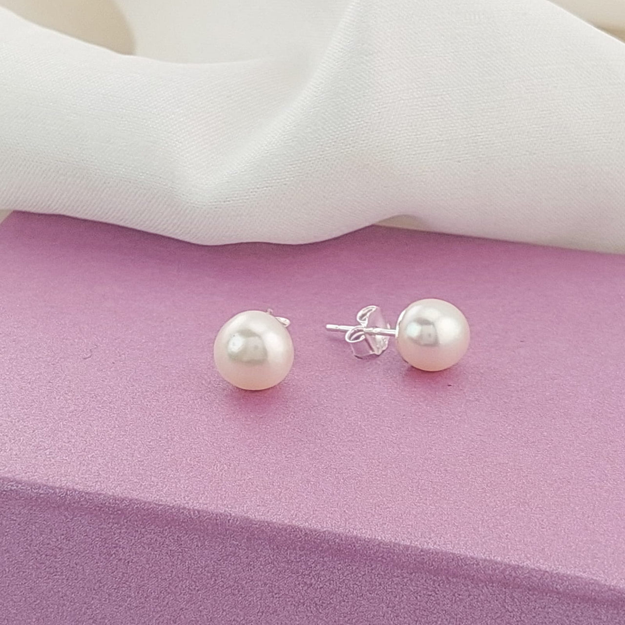Aretes Perla Cultivada 8mm Plata 925 25283