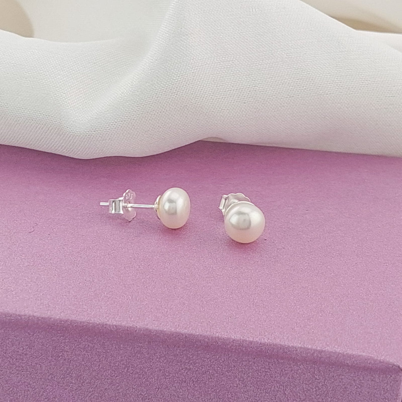 Aretes Perla Cultivada 6mm Plata 925 25284