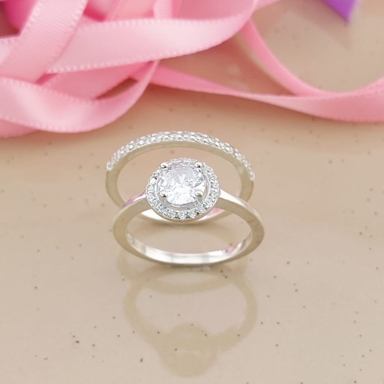 Anillos Dúo Compromiso Plata 925 25437