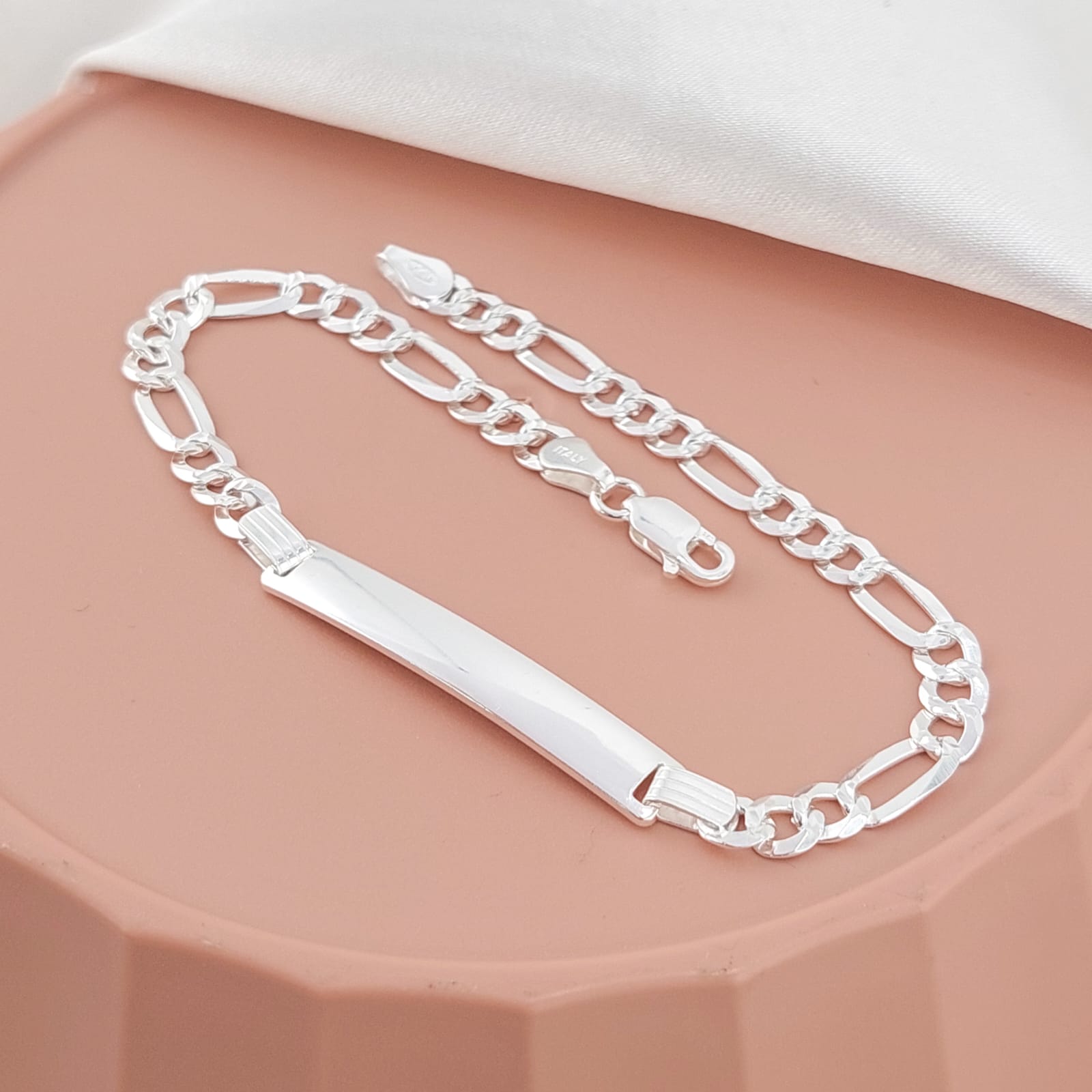 Pulsera Placa 20cm/5mm Plata 925 25463v