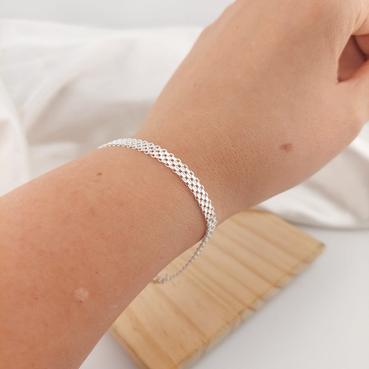 Pulsera Dama 19cm/4mm Plata 925 25468