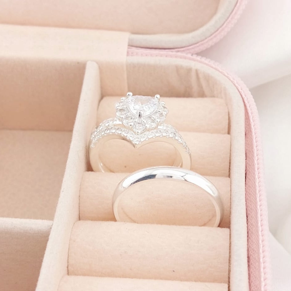 Anillos Tríos Matrimonio Plata 925 25586