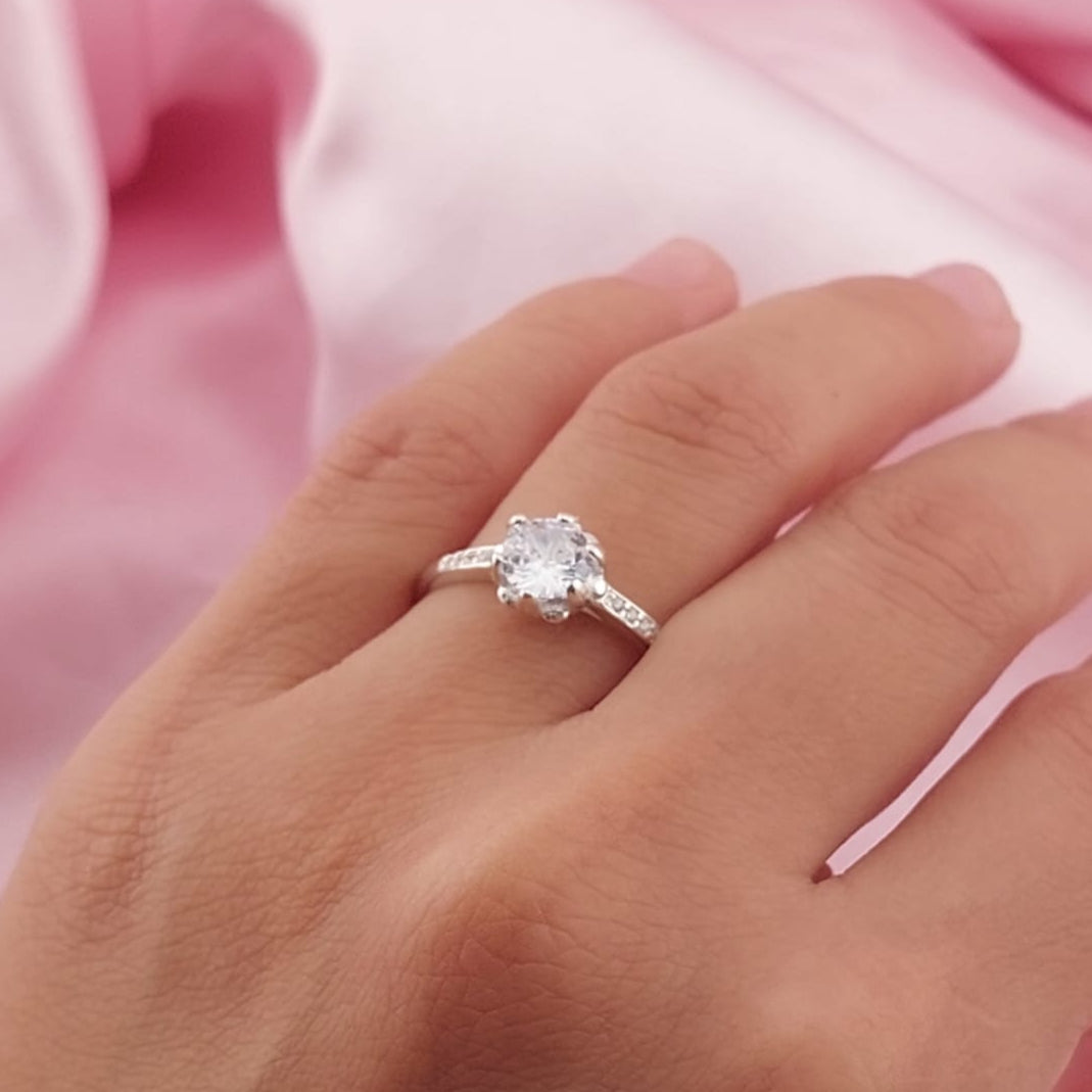 Anillo Compromiso Plata 925 25590