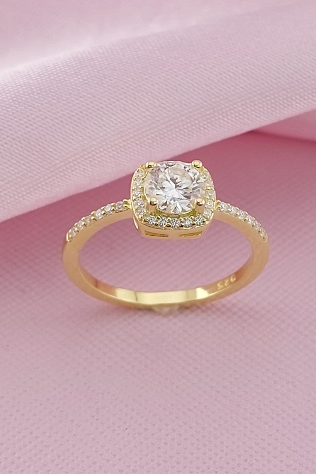 Anillo Compromiso Plata 925 Baño Oro 18k Diamante Moissanita TW 1.184CT VVS1 Certificado 25610