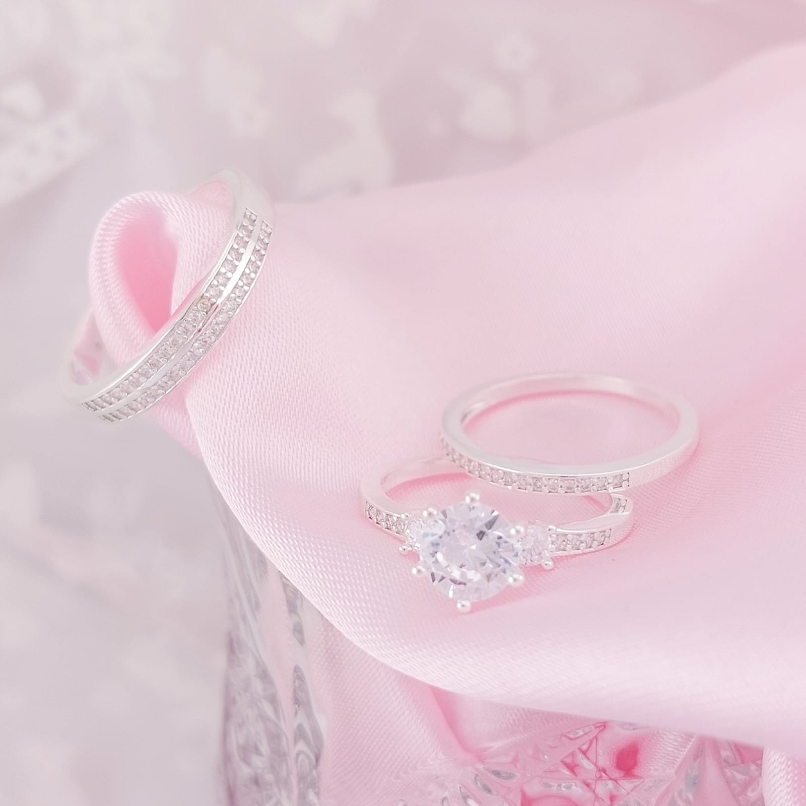 Anillos Tríos Matrimonio Plata 925 25662