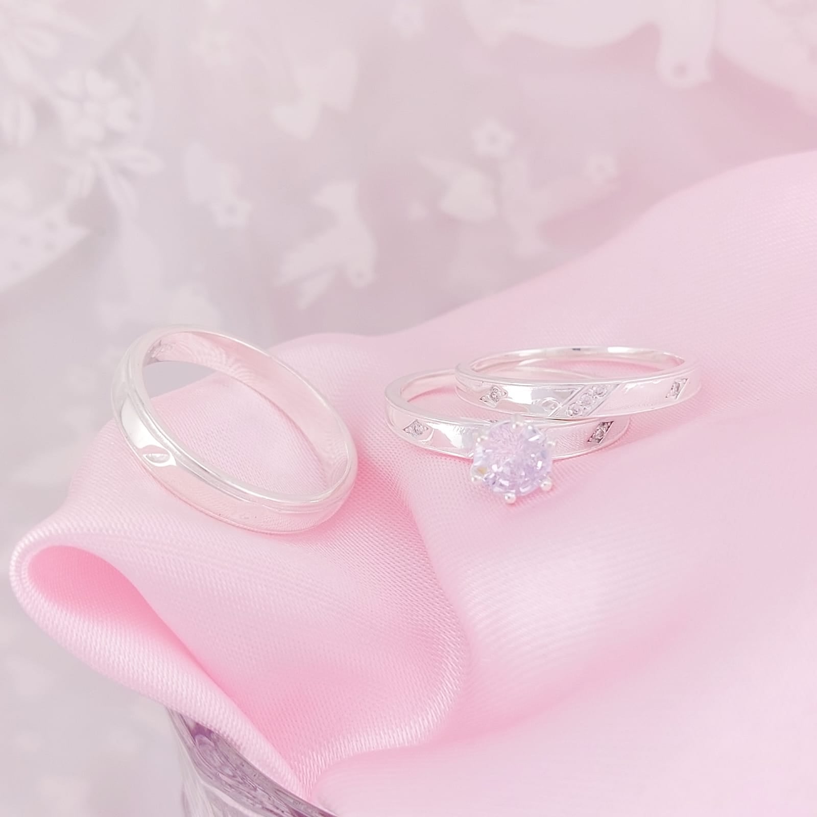 Anillos Tríos Matrimonio Plata 925 25659
