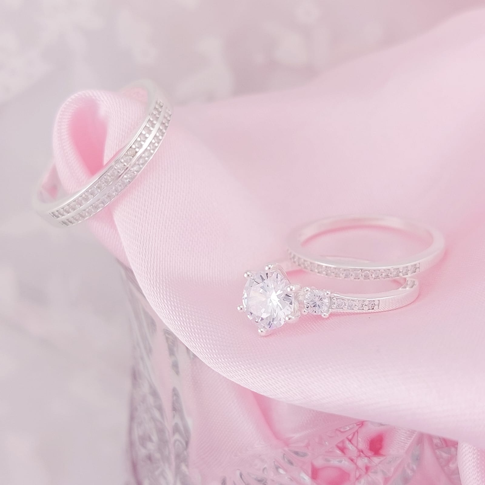 Anillos Tríos Matrimonio Plata 925 25662