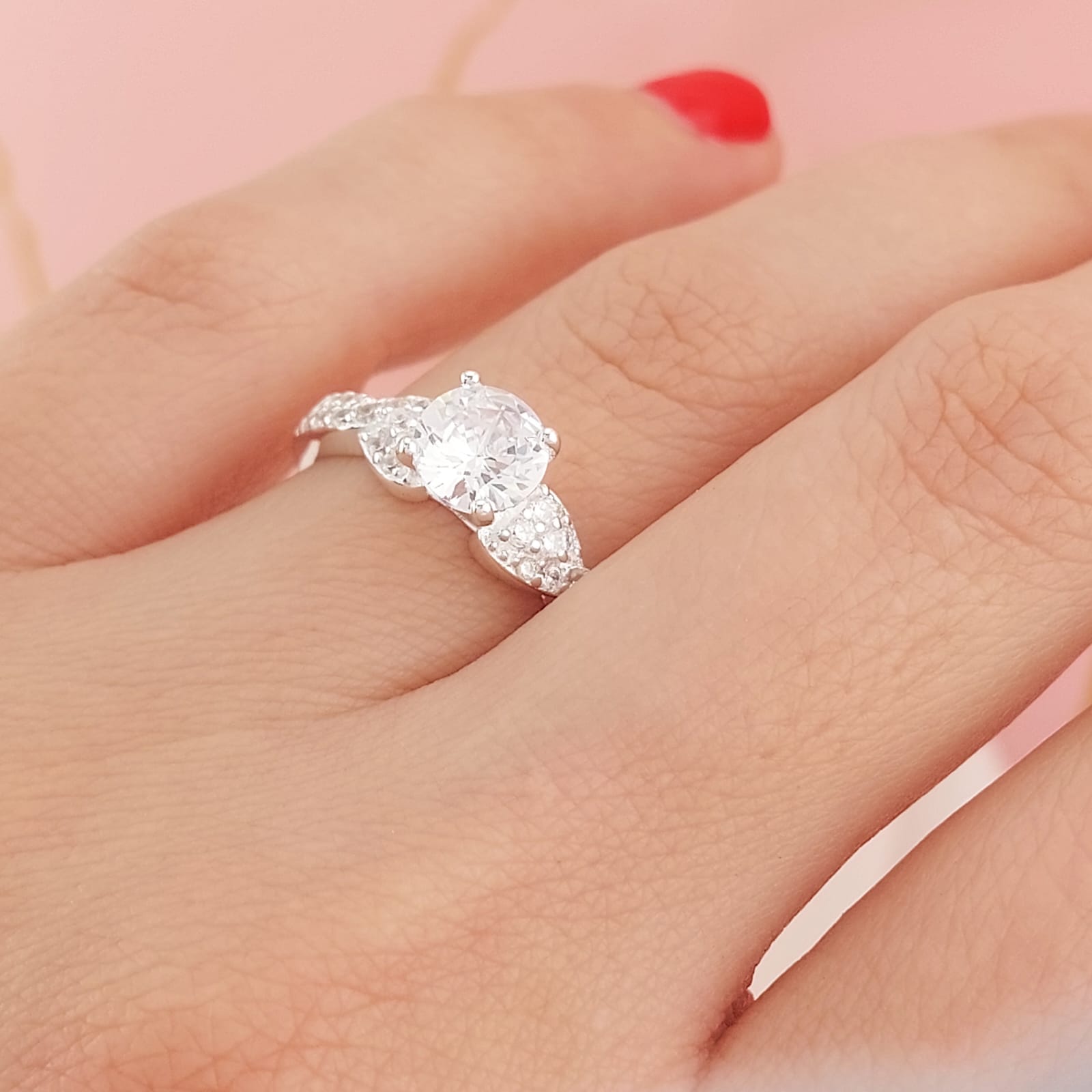 Anillo Compromiso 3.2g Plata 925 25653