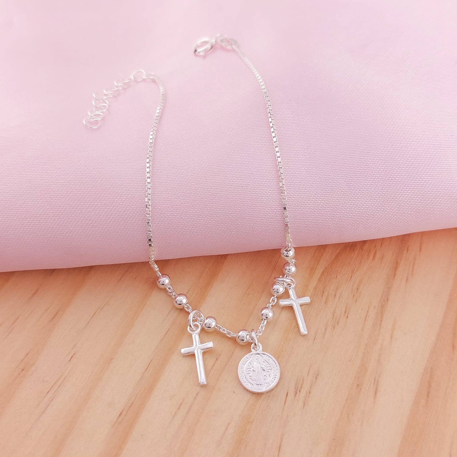 Pulsera San Benito 19-21cm Plata 925 25670