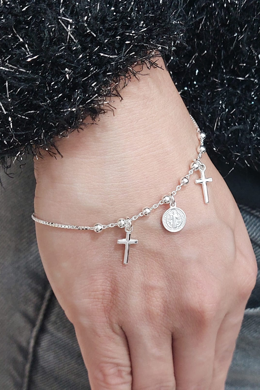 Pulsera San Benito 19-21cm Plata 925 25670