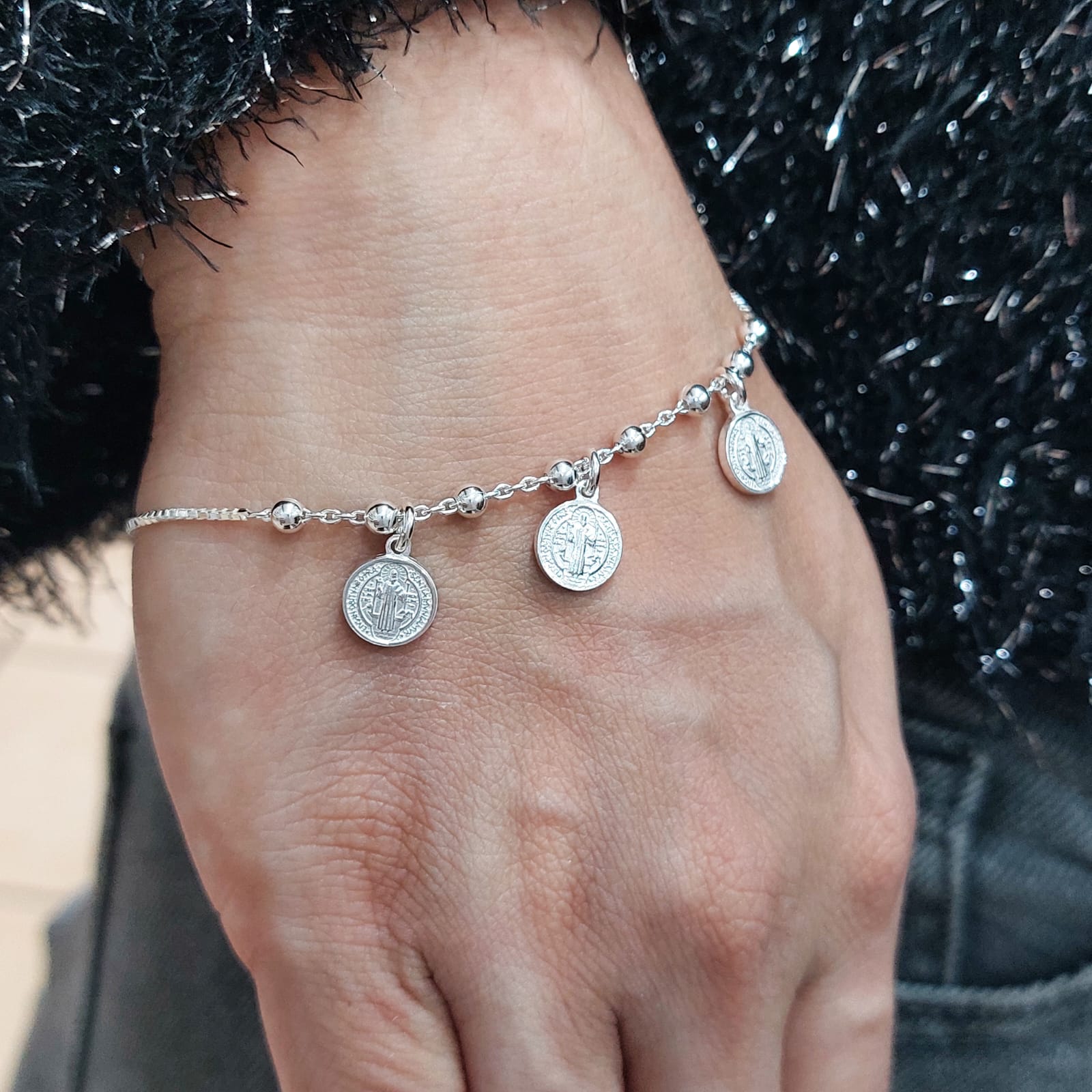 Pulsera San Benito 19-21cm Plata 925 25669