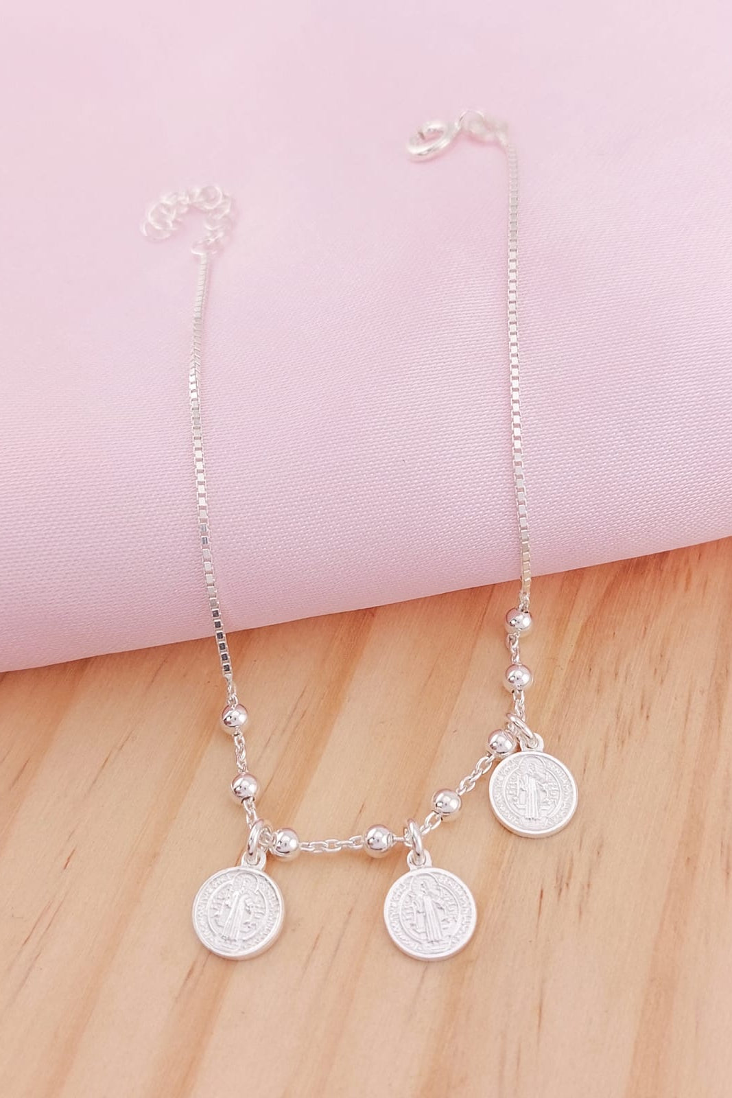 Pulsera San Benito 19-21cm Plata 925 25669