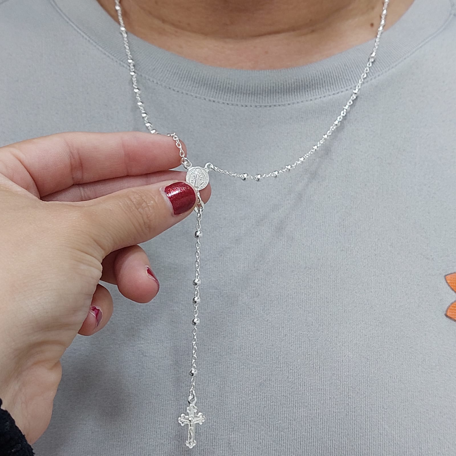 Rosario San Benito Largo Bola 3mm Plata 925 25739