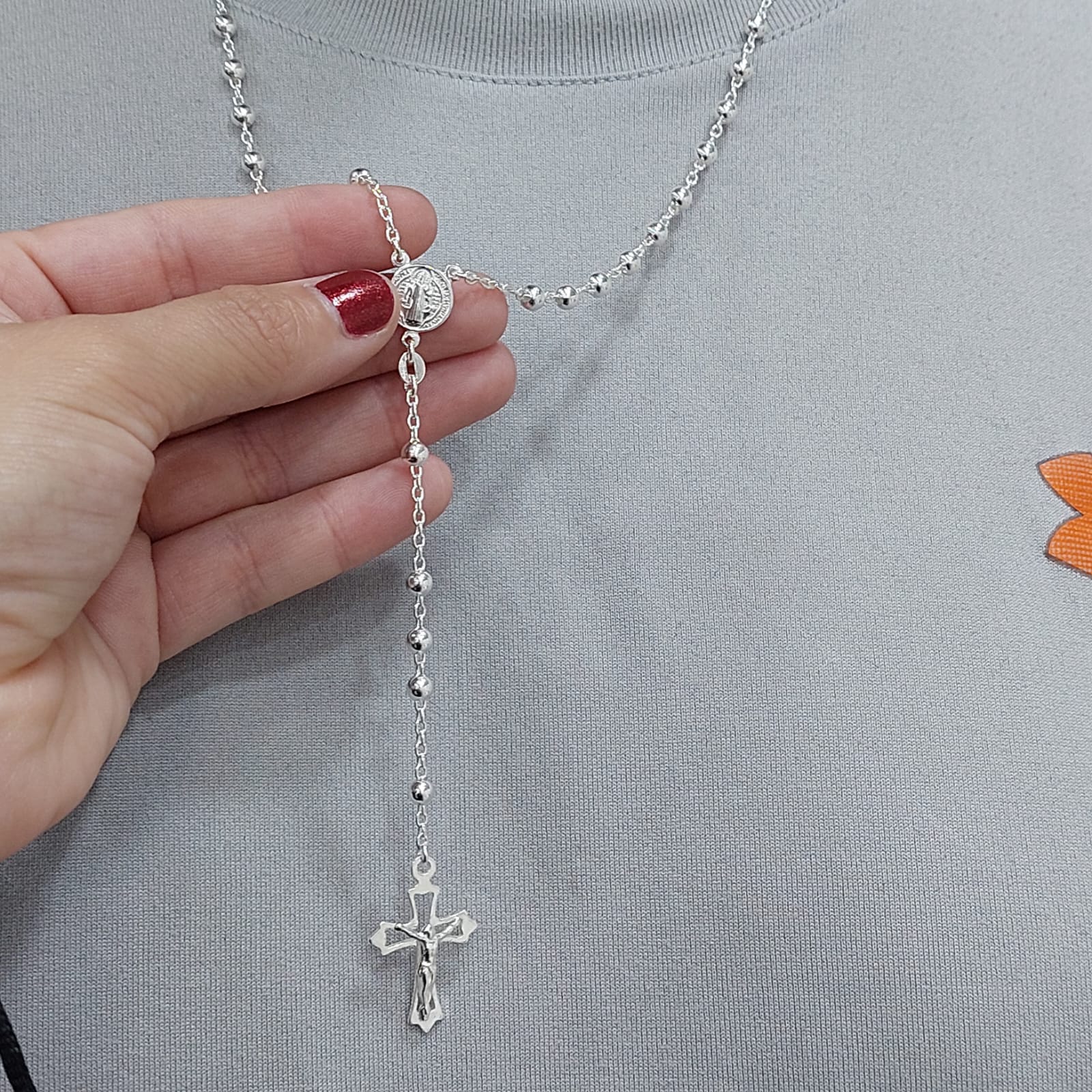 Rosario San Benito Largo Bola 4mm Plata 925 25740