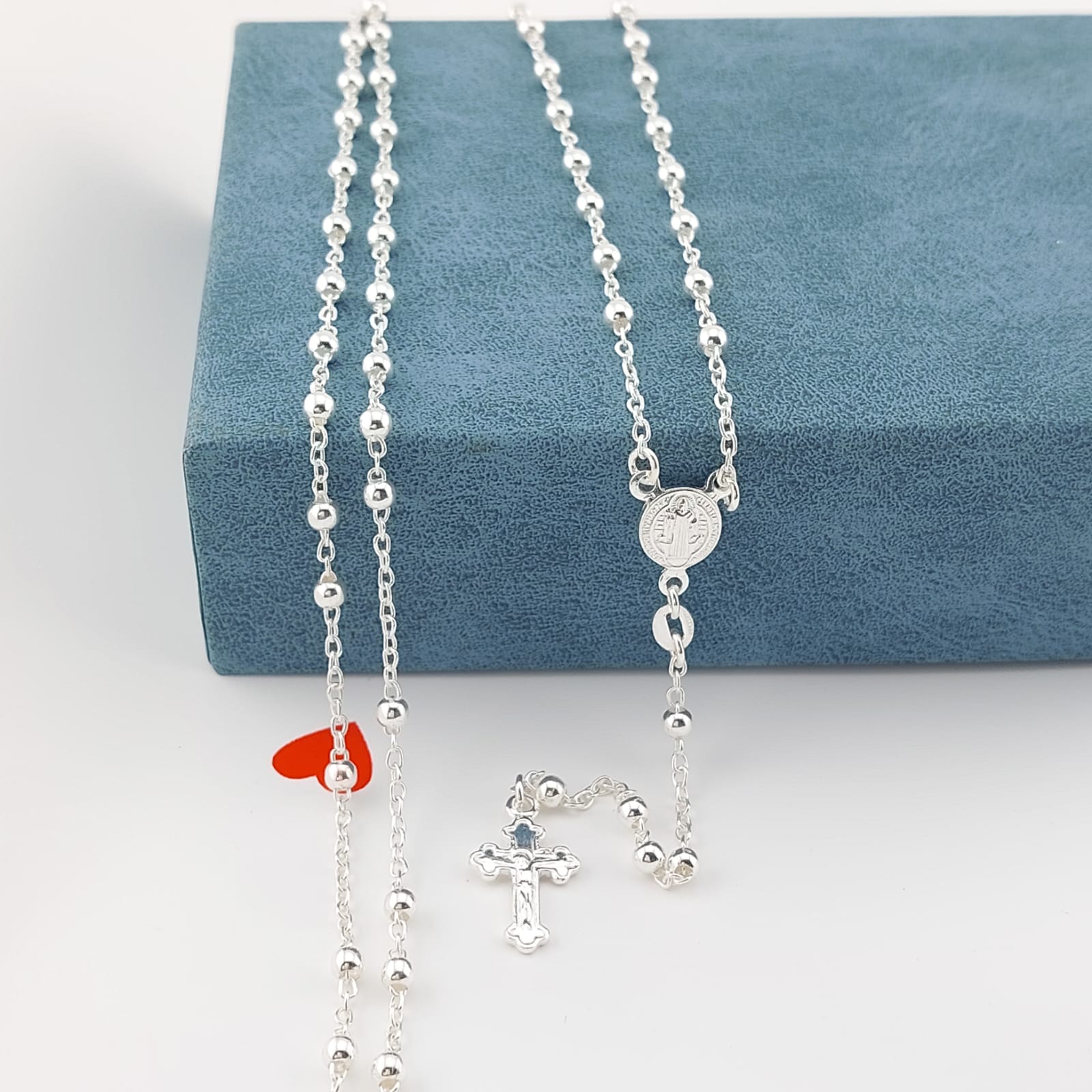 Rosario San Benito Largo Bola 3mm Plata 925 25739