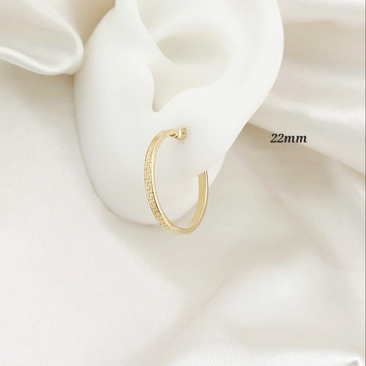 Argollas 22mm Oro 10k Italia 25788