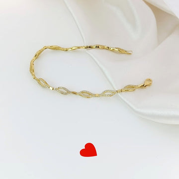 Pulsera Dama 17.5cm x 4mm Oro 10k Italia 25787