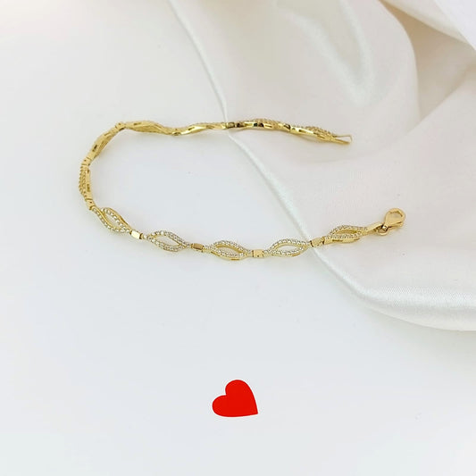 Pulsera Dama 17.5cm x 4mm Oro 10k Italia 25787