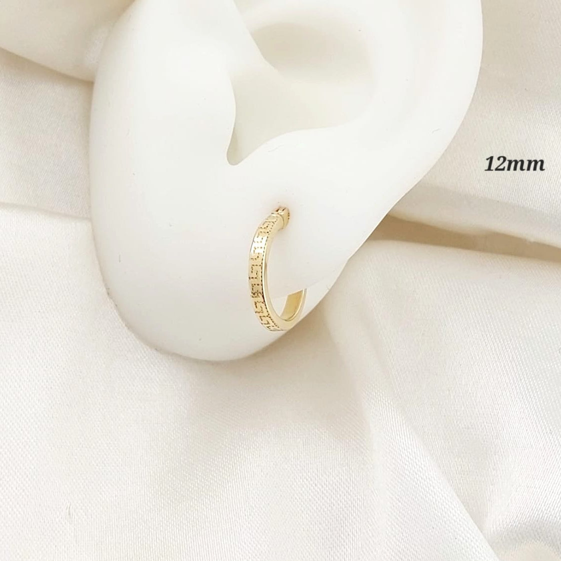 Argollas 12mm Oro 10k Italia 25785