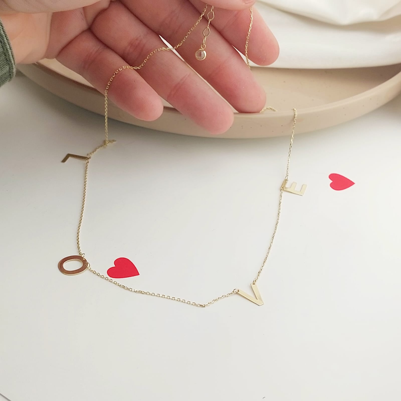 Collar LOVE Dama 43cm Oro 10K Italia 25795