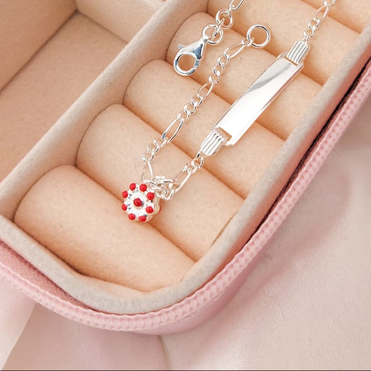 Pulsera Placa Ninas 16cm Plata 925 25854