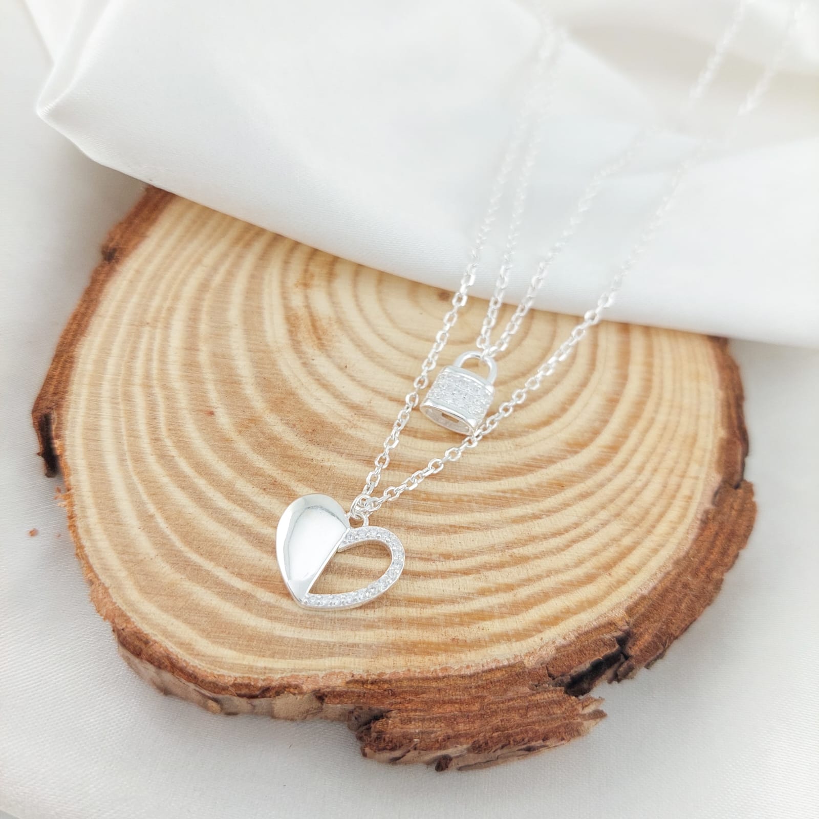 Collar Doble Dama 40-50cm Plata 925 25927