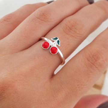 Anillo Cereza Dama Plata 925 26001