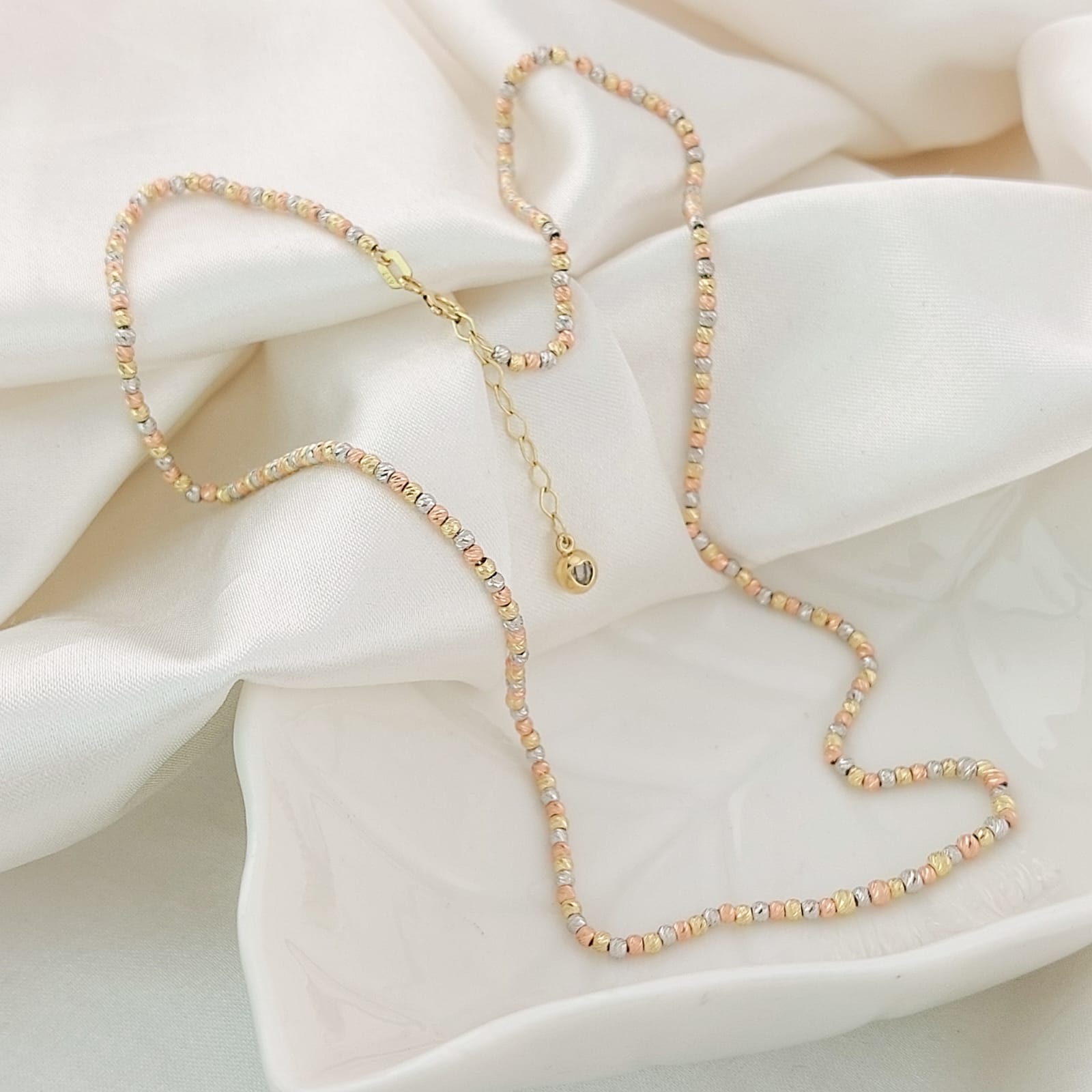 Collar Dama Tres Tonos 42-45cm Oro 10K Italia 26040