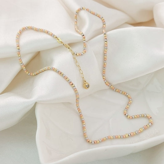 Collar Dama Tres Tonos 42-45cm Oro 10K Italia 26040