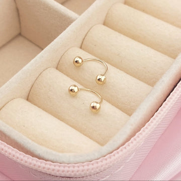Dormilones Teléfono Bola 3mm Oro 10K 26045