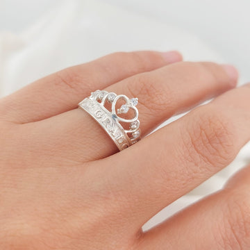 Anillo Corona Graduación Sexto Plata 925 26114
