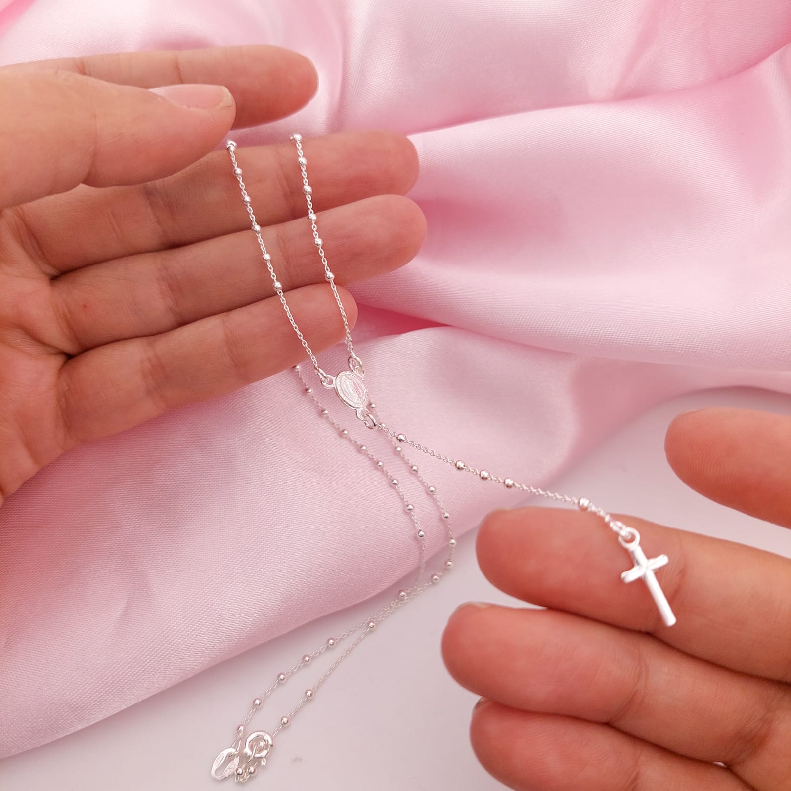 Rosario Corto 45cm Bola 1.5mm Plata 925 26118