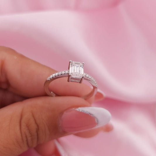 Anillo Compromiso Moissanita TW 1.112CT VVS1 Plata 925 26108