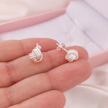 Aretes Nudo 10mm Plata 925 26166