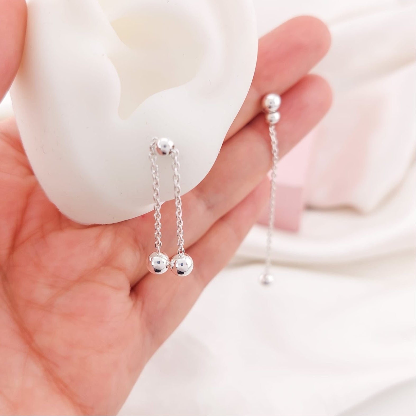 Aretes Largos Ajustables Plata 925 26171