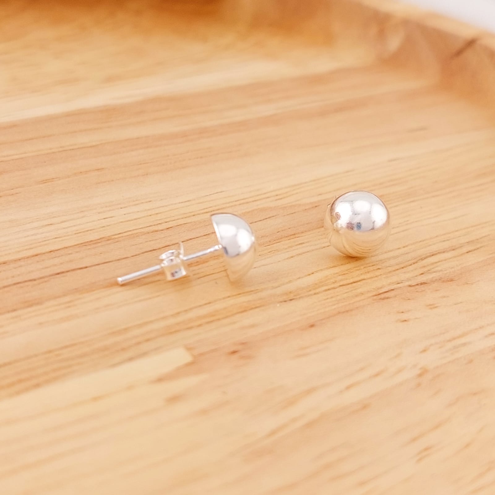Aretes Media Bola 7mm Plata 925 26162