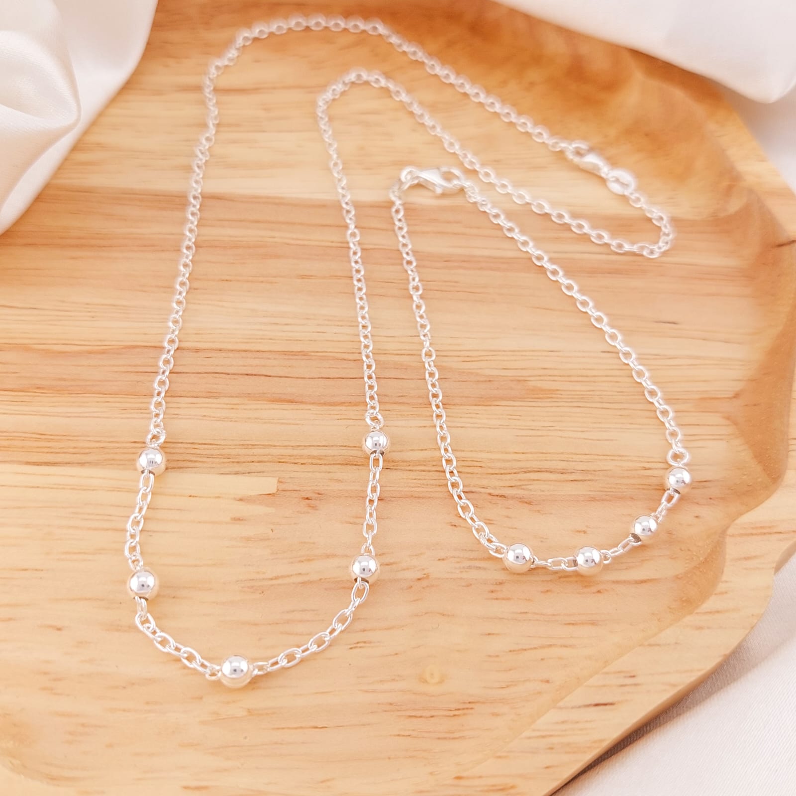 Juego Collar 45cm/Pulsera 18.5cm Plata 925 26177
