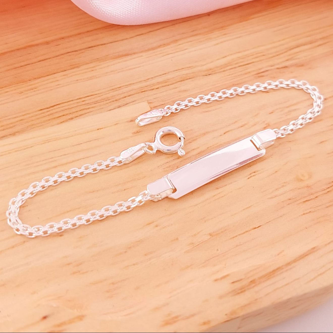 Pulsera Placa Niñas 15cm Plata 925 26175