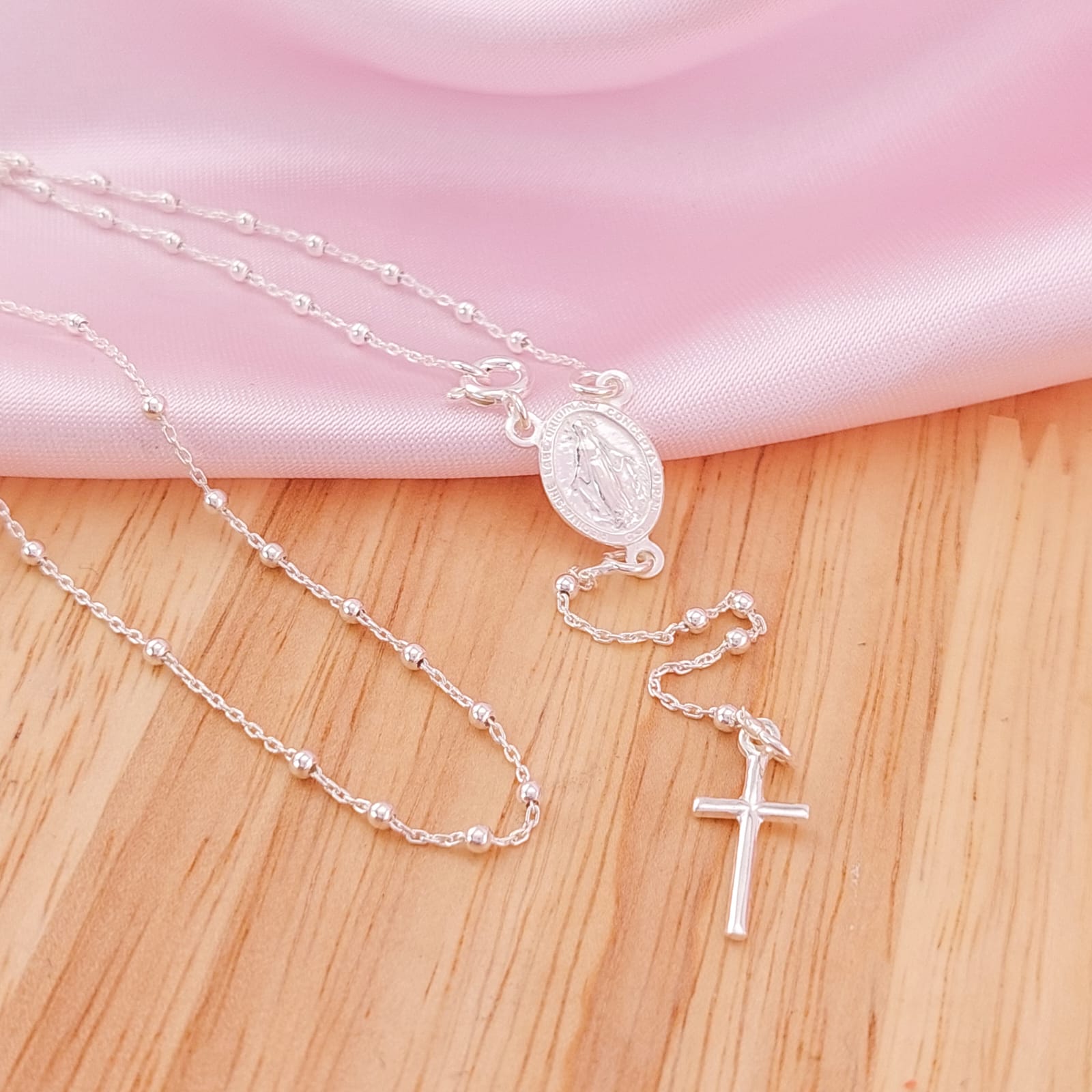 Rosario Virgen 50cm Bola 2mm Plata 925 26176