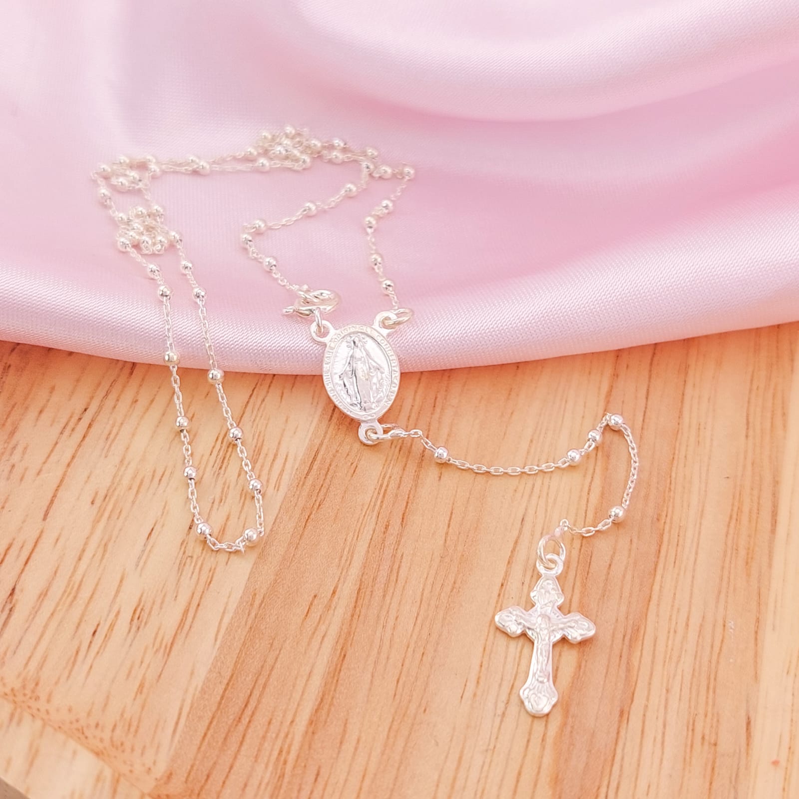 Rosario Virgen 50cm Bola 2mm Plata 925 26176