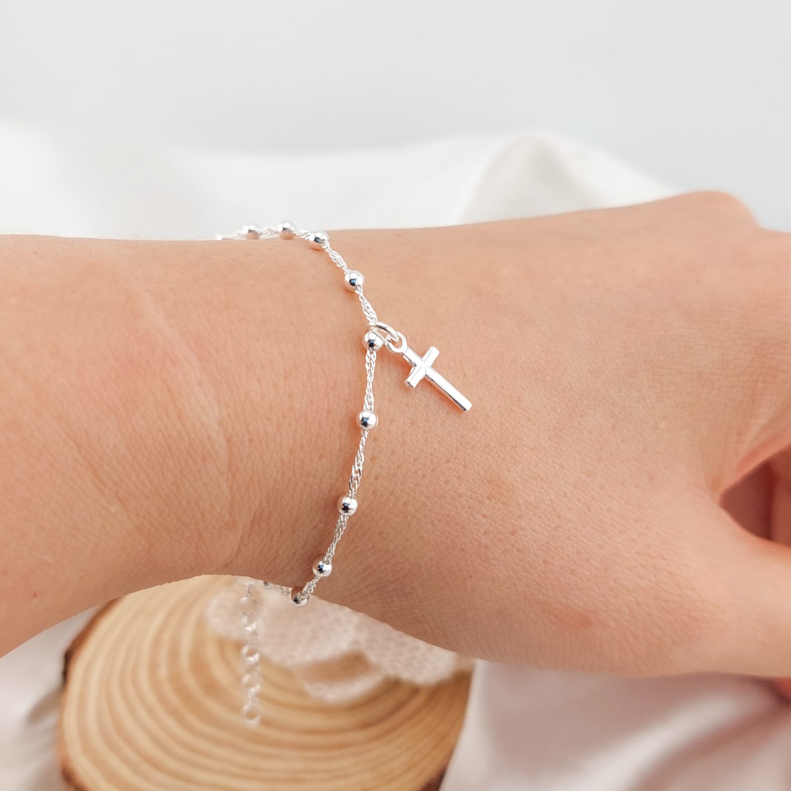 Pulsera Dama Denario Medalla Milagrosa 17.5cm-20cm Plata 925 26212