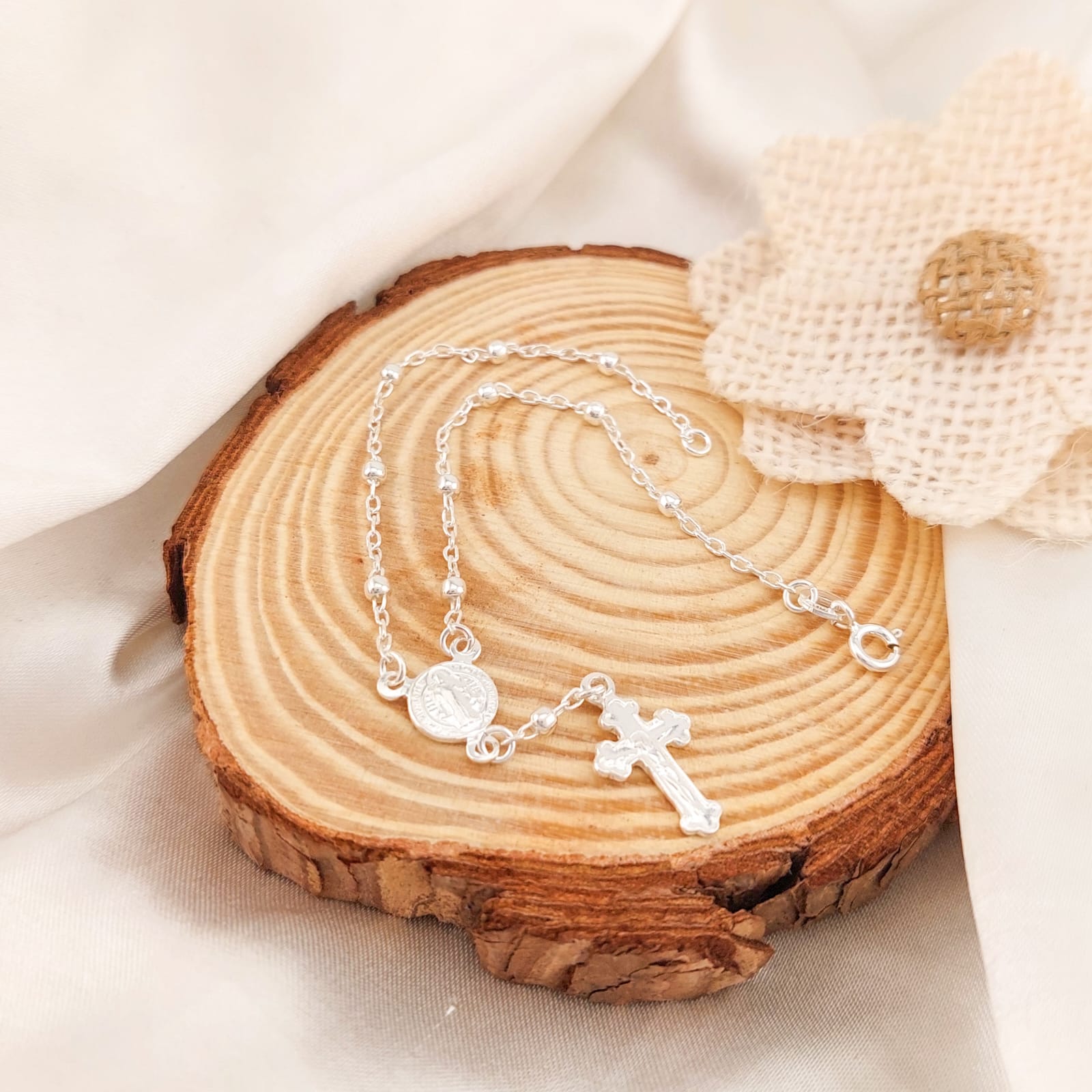 Pulsera Dama Denario San Benito 19cm Plata 925 26213