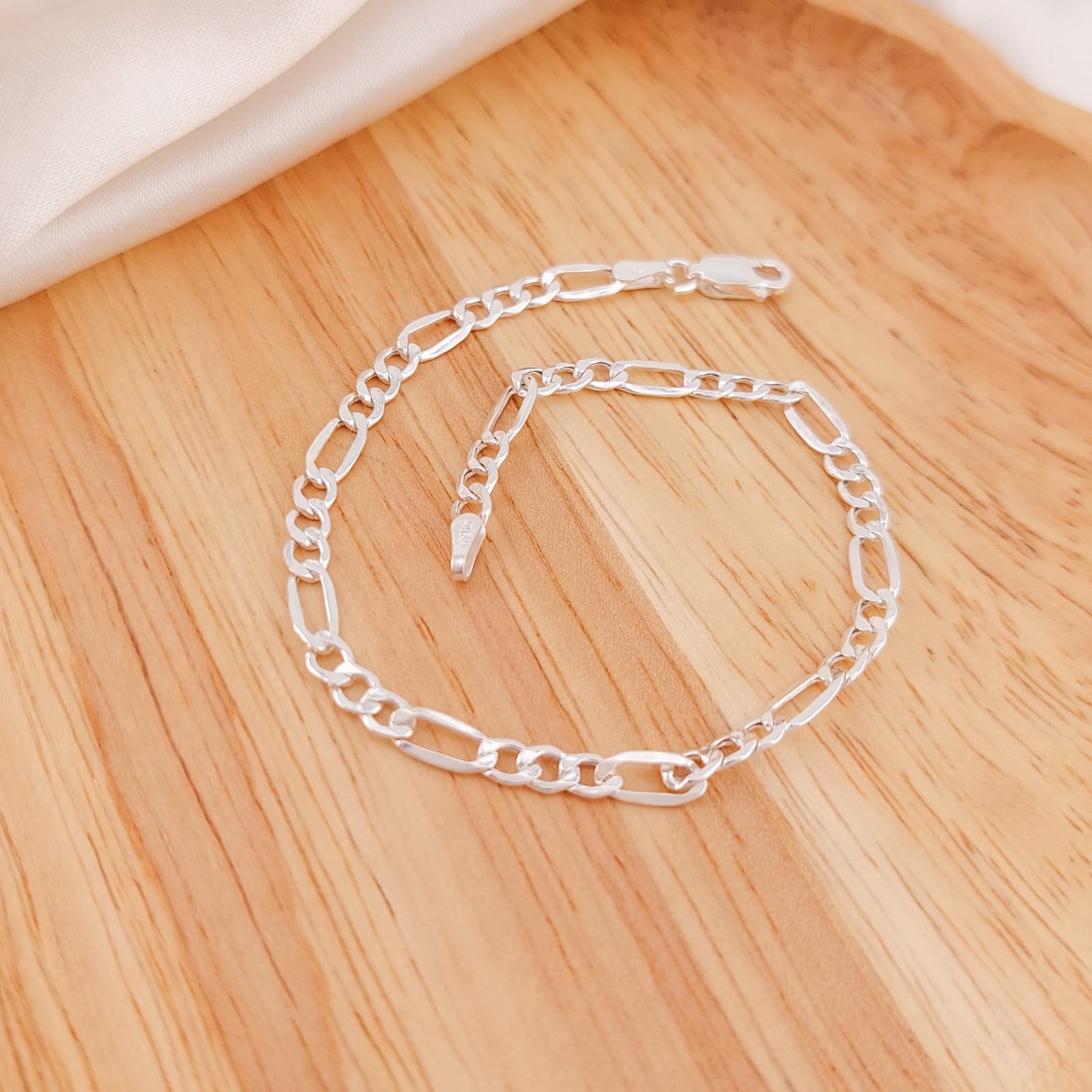 Pulsera Fígaro 19.5CM/4MM Plata 925 26210