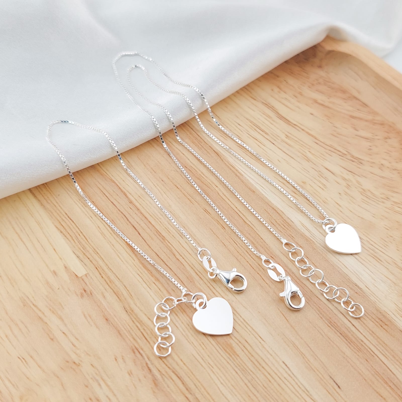 Juego Collar Placa 40-45cm/Pulsera Placa 17-18.5cm Plata 925 26259